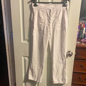 Wide Leg Women's Pants in White.